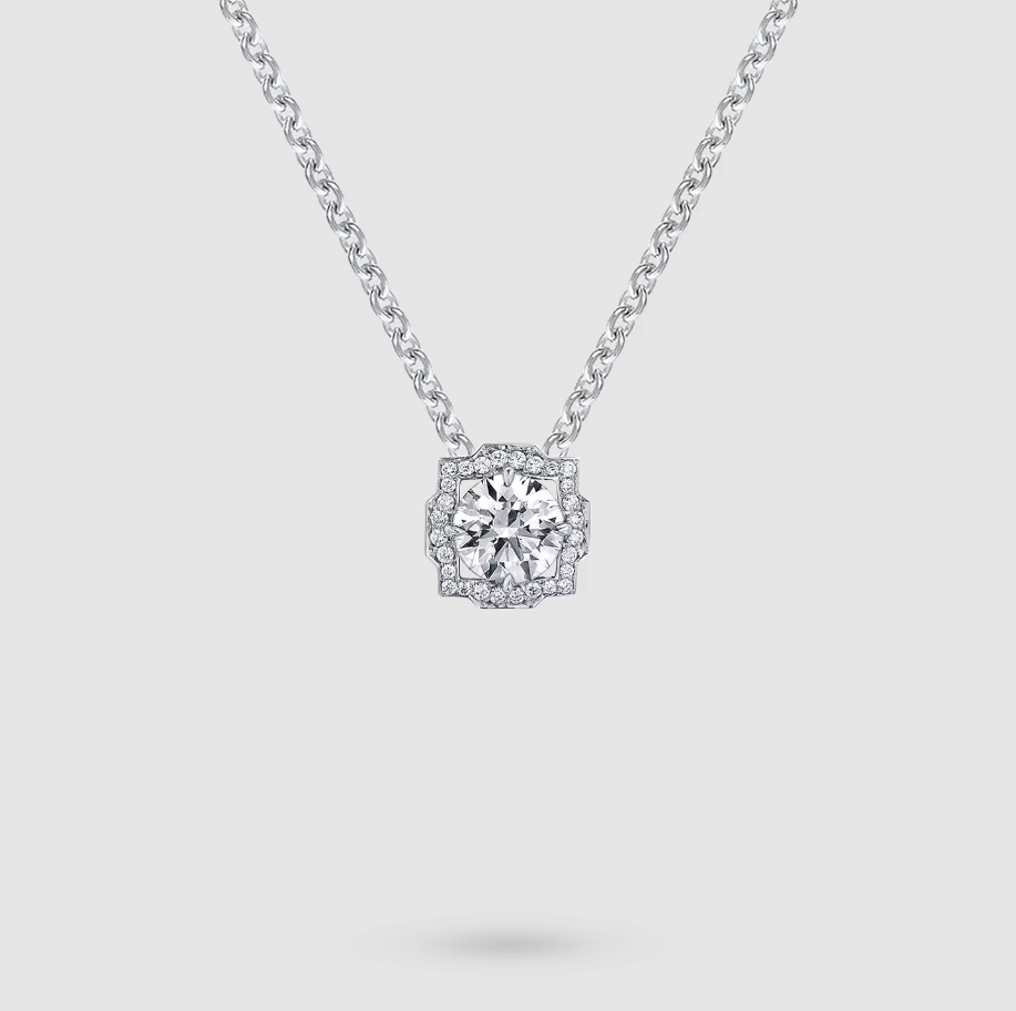 Belle Round Brilliant Diamond Micropave Pendant